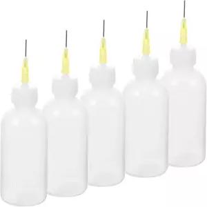 THEAU 5Pcs 50cc 도자기 유약 압착 정밀 점토 슬립 도구 병에 병 어플리케이터 바늘 트레일링용 팁 및