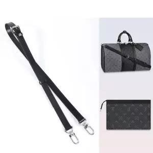호환  LvBlackcow 가죽 숄더 스트랩 키폴 여행 가방 교체 블랙 사무라이 크로스 바디 백 본토