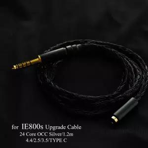 IE800S Sennheiser 업그레이드 케이블 24 코어 OCC 실버 도금 3.5mm 헤드폰 와이어 HiFi 이어폰 코드 헤드