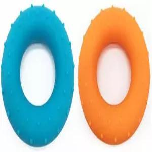 그립 스트렝스 트레이너 2개 실리콘 핸드 강화 링 암벽 등반 운동선수 및 스트레스 해소용 블루 40파운드