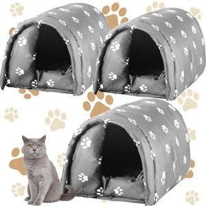 야외 고양이를 위한 더블필 3개 프린트 x 방수 집 11 반려동물 길고양이 고양이 인치) 겨울철 보호소 개집 야생동물(포 12 16.5 동굴 단열 내후성