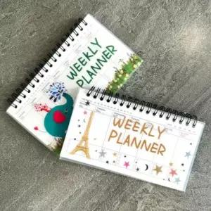 기록 휴대용 미니 주간 일정표 플래너 코끼리 에펠탑 2종