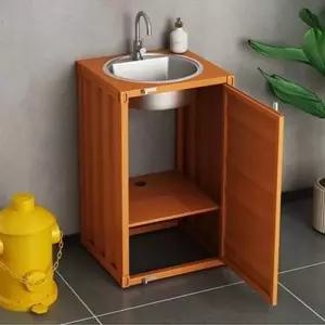 복고풍 세면대 빈티지 아트스톤 욕실용품 탑볼형 이동식 인테리어 레트로스타일