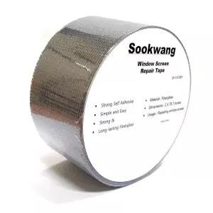 수광 창문 스크린 수리 키트 및 도어용 강력 접착 메쉬 방수 (2 in × 6.56피트 ) 그레이