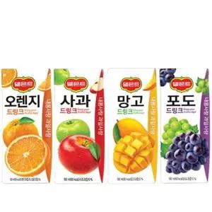 [셀러허브][델몬트] 델몬트 드링크팩 190ml 32팩 오렌지+포도+사과+망고 과즙음료 사무실 (S16293444)