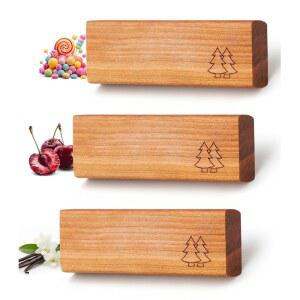 클립용 천연 나무 자동차 방향제 - 체리/바닐라/버블검 향, 금속 클립으로 오래 지속되는 냄새 제거제, 자동차/트럭/SUV용 리필 가능한 우드 칩 3개