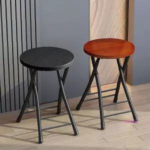다용도 폴딩 휴대용 인테리어 보조의자 화장대의자 미니 원형 디자인 4컬러 원목 스툴 틈새 jkl546