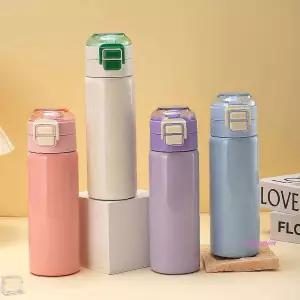 원터치텀블스텐대용량 이중진공 휴대용 2단 500ml 텀블러 손잡이316 빨대 보온보냉qrs749