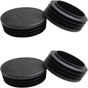원형 튜브 가구 마감용 38mm(1.5인치) 플라스틱 플러그 4개 검은색 파이프 끝 캡