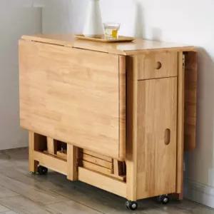 이동식 식탁테이블 확장형 원목 주방 우드 다이닝 세트 거실 수납 공간