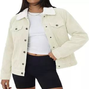 여성용 유콜렌 코듀로이 재킷 셰르파 플리스 안감 버튼 다운 샤켓 따뜻한 겨울 웨스턴 코트 2026 트렌디