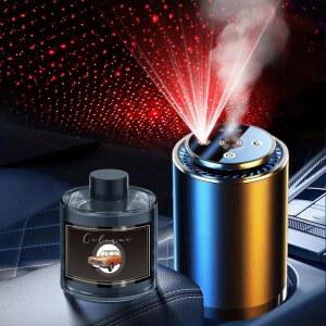 노보라 쾰른 자동차 방향제, 별이 빛나는 하늘 프로젝션이 있는 , 오일 50ml 스마트 오토 온/오프, 내장 배터리, 7LED 컬러 / USB-C 오토, 홈, 오피스용