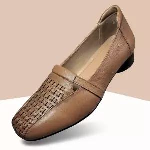 [마마슈] 로브 여성 소가죽 로퍼 구두 위빙패턴 3cm굽