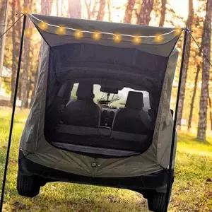 차박 도킹 텐트 차량용 트렁크 쉘터 차박 텐트 캠핑 옥스포드 게이트 폴대형 캠핑용 그늘막 모기장 야외용