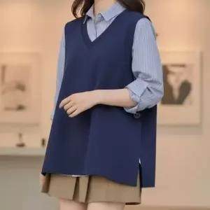 빅사이즈 603 심플브이넥버튼조끼 DSMX398