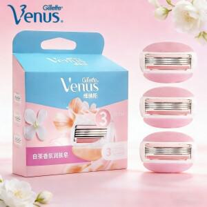 질레트 비너스 컴포트글라이드 화이트티 여성용 면도날 3중날 리필 6개입 위한 명절 선물
