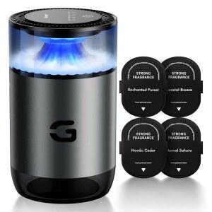 Geinself 스마트 자동차 방향제 , 4가지 모드, 향 리필, 자동 켜짐/꺼짐, USB - C 충전식 무선, 가정용/자동차용 앰비언트 라이트 5502-건메탈 그레이