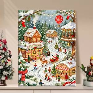 페인팅 화이트 크리스마스 풍경화 그림 캔버스 diy 명화그리기 색칠하기 취