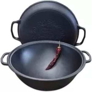 뚜껑이 있는 더치 오븐 냄비(12.5쿼트(12리터) 프라이팬 뚜껑) ？ 메이스터니야 주물 철제 조리기구 세트