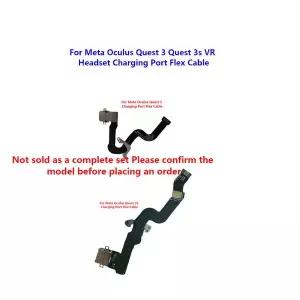 메타 오큘러스 호환 퀘스트 3 및 퀘스트 3s VR 헤드셋 충전 포트 플렉스 케이블 헤드폰 잭 교체 수리용 충