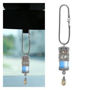 행잉 카 에어 프레시너 , 리필 가능한 오일 빈 향수병, 알로이 아로마테라피 향수 펜던트 병, 인테리어 장식품 실버