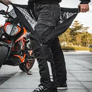 겨울 바이크바지 남성 오토바이 가죽 방풍 보온 라이딩 바이커 레더 팬츠 탈부착