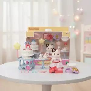 실바니안 패밀리 턱시도 고양이의 파티 플레이 세트 소꿉놀이 가구 미니어처 인형 피규어