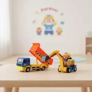 뽀로로 파워 중장비세트 풀백카 중장비 포크레인 덤프트럭 굴삭기 역할놀이 미니카 자동차