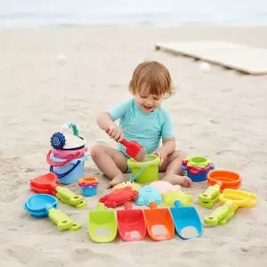 캐스B 바다친구 모래놀이 메가팩 세트 물놀이 찍기틀 물뿌리개 스쿱 모래삽 양동이 그물가방