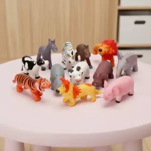 캐스B 소프트 동물 피규어 12종세트 말랑 야생 가축 미니어처 모형 생태학습 자연관찰