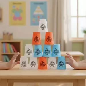 캐스B 스포츠 스태킹 컵쌓기 쌓기놀이 소근육 집중력발달 체육놀이 스텍스 장난감 (12p)