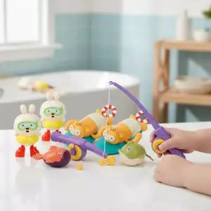 캐스B 수영하는 목욕놀이 장난감 5종세트 서핑비버 토끼 인형 피규어 물고기 낚시놀이 유아