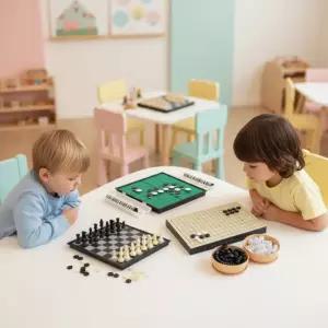 캐스비 자석 보드게임 3종 활동지세트 접이식 바둑 리버시 체스 휴대용 전략게임 장난감