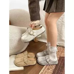 알마센 여자 빈티지 가을 세미토 겉가보시 키높이 슈즈 통굽 슬리퍼 ADOR3