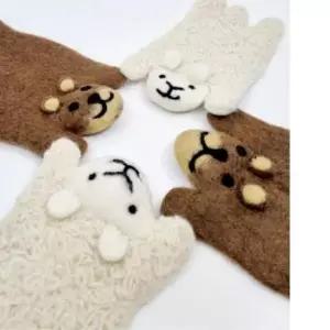 캠핑용품 동물 티코스터 양모펠트 겨울캠핑 컵받침 코스터