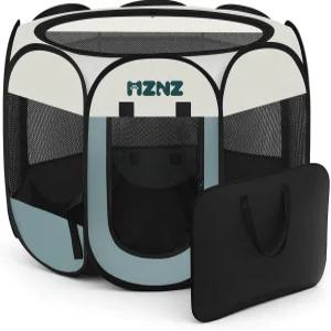 MZNZ 반려견 고양이 놀이펜 소형견을 위한 휴대용 강아지 애완동물 상자 실내 토끼 야외용 접이식 케이지