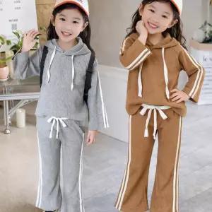 여아 긴팔 트레이닝 상하복 아동 긴팔 세트 골지패턴 간절기 후드트레이닝복 유아 실내복