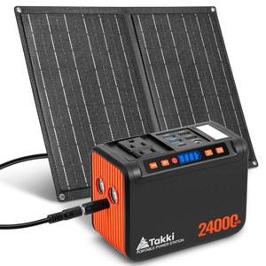 타키 태양광 발전기 120W 피크 휴대용 발전소, 21W 패널 88.8Wh 배터리 파워 뱅크, 110V AC 콘센트, 캠핑용 RV 텐트 가정 정전 비상 시 사용 가능