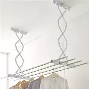 수동 FHS891P6 천장 건조대 3단 빨래 건조대 125cm 실내 베란다 스텐