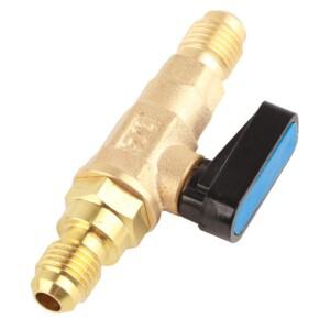 14 SAE 불소 볼 밸브 냉매 제어 피팅 어댑터 에어컨 냉장고 공구용