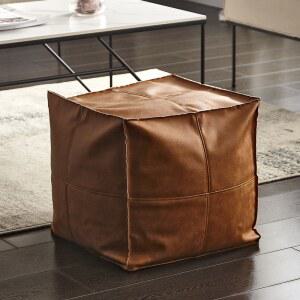 쿠션 스툴 쇼파 의자 발받침 원형 핑크 북극곰 침실 소형 낮은소파의자 좌식 갈색