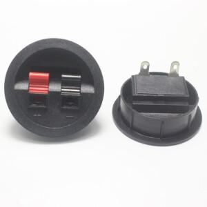 2개 2핀 원형 스피커 호환 터미널 빨간색  검은색 접합 박스 WP2-9 오디오 클립 커넥터