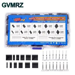 620PCS 듀폰 헤더 커넥터 키트 2.54mm 남성 여성 핀 전자 DIY 프로젝트용