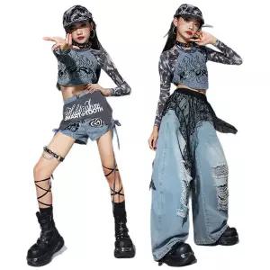 댄스복 방송 아이돌 무대 의상 발표회 재즈 댄스 공연 서부 카우보이 스타일스트리트 의류 쇼 트렌디 세트