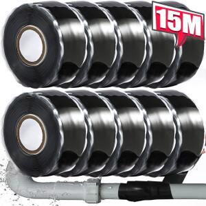 151.5M 실리콘 고무 씰링 테이프 실외 안테나 동축 전기 케이블 호스 파이프 누출  수리 흰색 검정색