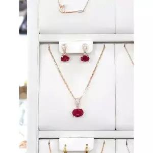 [하프클럽/ 주얼리] 세이브존05 Eleganc  Premium 루비 귀걸이 목걸이 세트01 RDA230