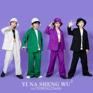 댄스복 방송 아이돌 무대 의상 발표회 어린이용 스트리트 댄스 팝 공연 원피스 드레스 재즈 힙합 의류 루즈