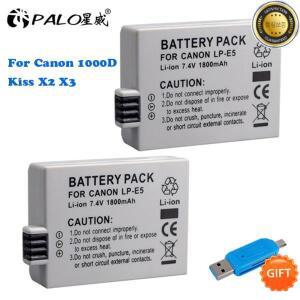 PALO 7.4V 1800mAh LP-E5 카메라 리튬 이온 배터리 Canon EOS 반란군 XS 450D Kiss X2 X3 F Rebel Xsi