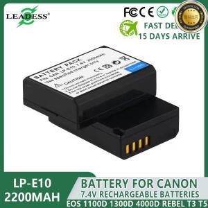 캐논 카메라용 LP-E10 배터리 LP 충전식 EOS 1100D 4000D Rebel T3 T5 T6 KISS X50 2200mAh