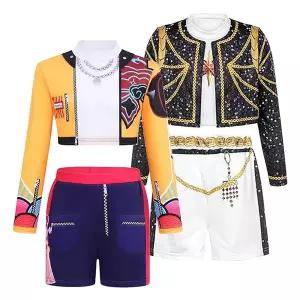 댄스복 방송 아이돌 무대 의상 발표회 3 PC 세트 크리스마스 POP 여자 파티 생일 케이크 데모 코스프레 옷